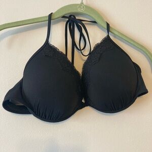 Victoria’s Secret Pink Black Bikini Top Size Large